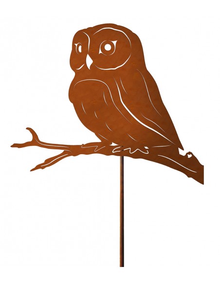 Deko Eule Rufus - Gartenstecker aus Metall - Gesamthöhe 135 cm