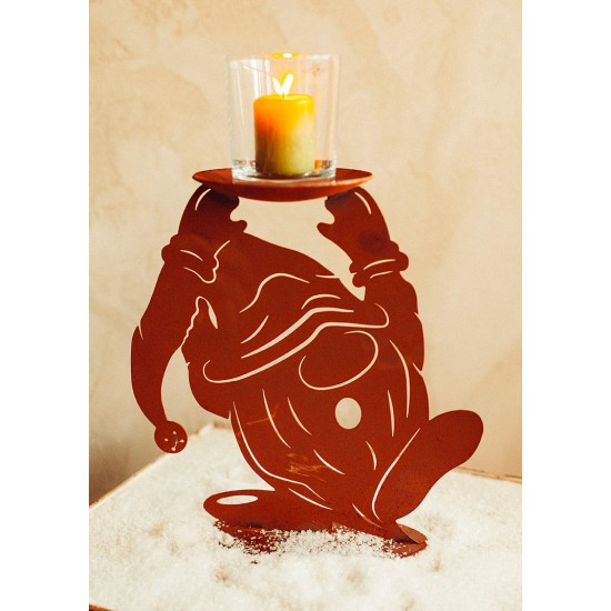 Deko Weihnachtswichtel - Melvin als Kerzenhalter - Höhe 33 cm
