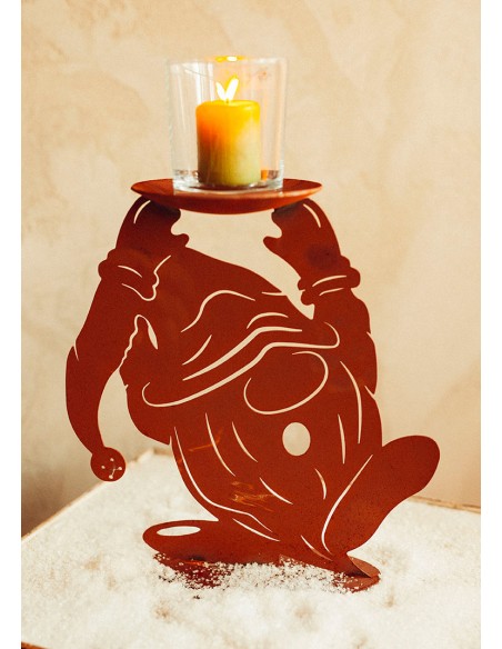 Deko Weihnachtswichtel - Melvin als Kerzenhalter - Höhe 33 cm