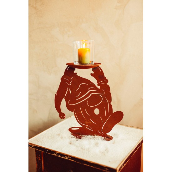 Deko Weihnachtswichtel - Melvin als Kerzenhalter - Höhe 33 cm