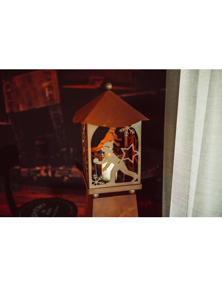 Metall Laterne - Kinder im Schnee - Höhe 40 cm