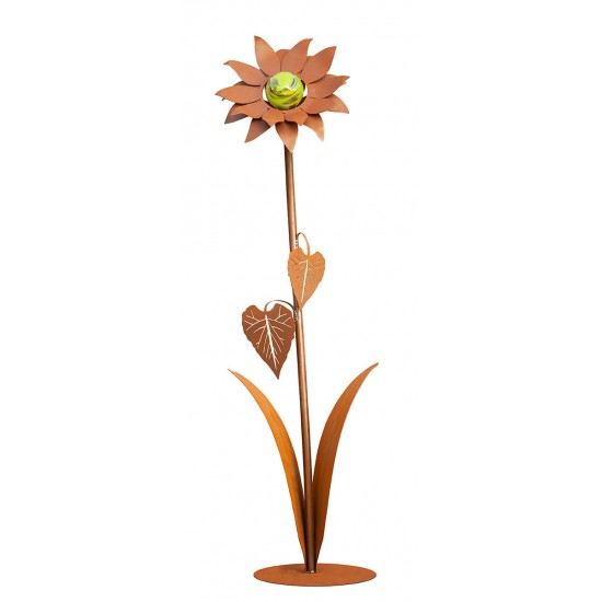 Kleine Glasblume - Sonnenblume - Höhe 112 cm - Hellgrüne Glaskugel