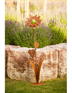 Kleine Glasblume - Sonnenblume - Höhe 112 cm - Hellgrüne Glaskugel 2