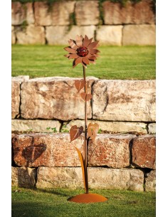 Mittlere Glasblume - Sonnenblume - Höhe 156 cm - Rote Glaskugel 2