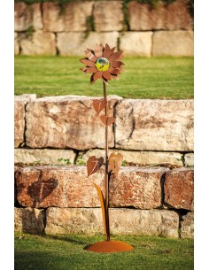 Mittlere Glasblume - Sonnenblume - Höhe 156 cm - Hellgrüne Glaskugel 2