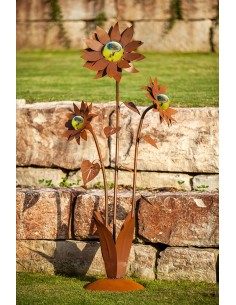 Große Glasblume - Sonnenblume - Höhe 165 cm - Hellgrüne Glaskugeln 2