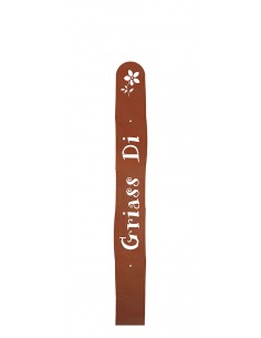 Gartenzaun - Metall Zaunlatte mit Schriftzug - Griass Di - Höhe 90 cm