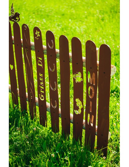 Gartenzaun - Metall Zaunlatte mit Schriftzug - Griass Di - Höhe 90 cm Gartenzaun - Metall Zaunlatte mit Schriftzug - Griass Di - Höhe 90 cm