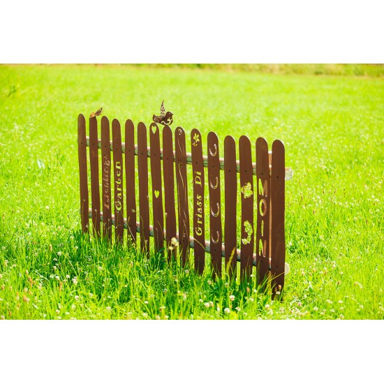 Gartenzaun - Metall Zaunlatte mit Schriftzug - Griass Di - Höhe 90 cm