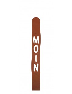 Gartenzaun - Metall Zaunlatte mit Schriftzug - MOIN - Höhe 90 cm