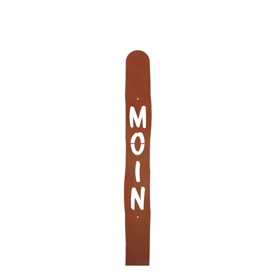 Gartenzaun - Metall Zaunlatte mit Schriftzug - MOIN - Höhe 90 cm