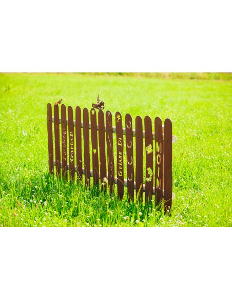 Gartenzaun - Metall Zaunlatte mit Gänseblümchen - Höhe 90 cm