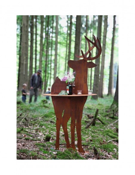 Gastronomie und Ladendekoration Hirsch Präsentationstisch XL mit ovaler Platte, Höhe 159 cm 
Höhe 159 cm
auf Platte
