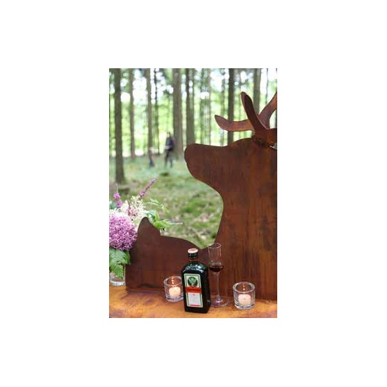 Gastronomie und Ladendekoration Hirsch Präsentationstisch XL mit ovaler Platte, Höhe 159 cm 
Höhe 159 cm
auf Platte
