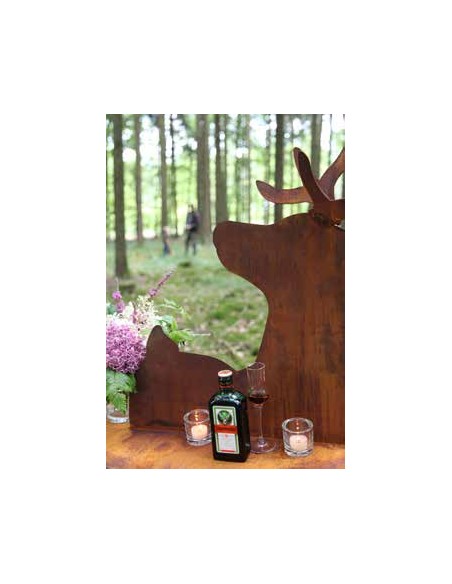 Gastronomie und Ladendekoration Hirsch Präsentationstisch XL mit ovaler Platte, Höhe 159 cm 
Höhe 159 cm
auf Platte
