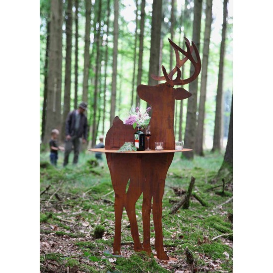 Gastronomie und Ladendekoration Hirsch Präsentationstisch XL mit ovaler Platte, Höhe 159 cm 
Höhe 159 cm
auf Platte
