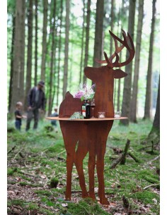 exklusiver Hirsch Tisch mit ovaler Platte Präsentationstisch in Hirschform 2