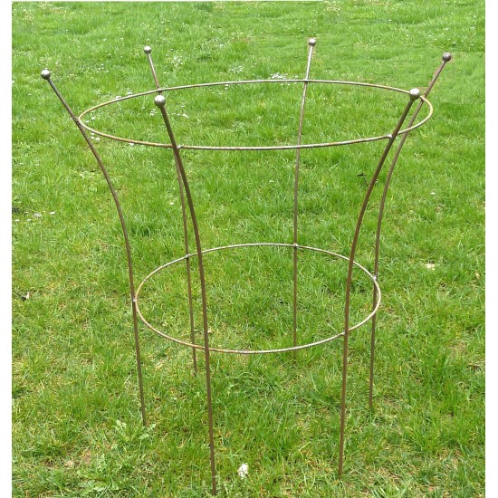 Staudenhalter Metall Staudenhalter mit Kugel - 2 Ringe - Höhe 95 cm Staudenhalter m. Kugel, 2 Ringe
62 cm x 62 cm x 95 cm