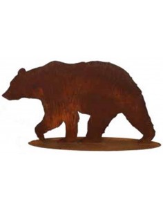 Tiere - Edelrost Tierfiguren Gehender Bär auf Platte - Höhe 50 cm - Breite 90 cm Wenn du ein Tierliebhaber bist, ist der gehende