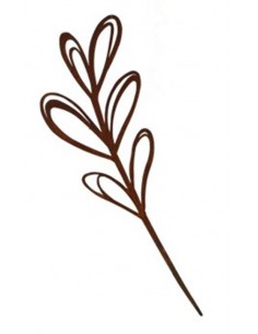 Gartenstecker Skizzen Blattstecker mit runden Blätter - Länge 32 cm - groß Direktstecker mit runden Blättern als Bleistiftzeichn