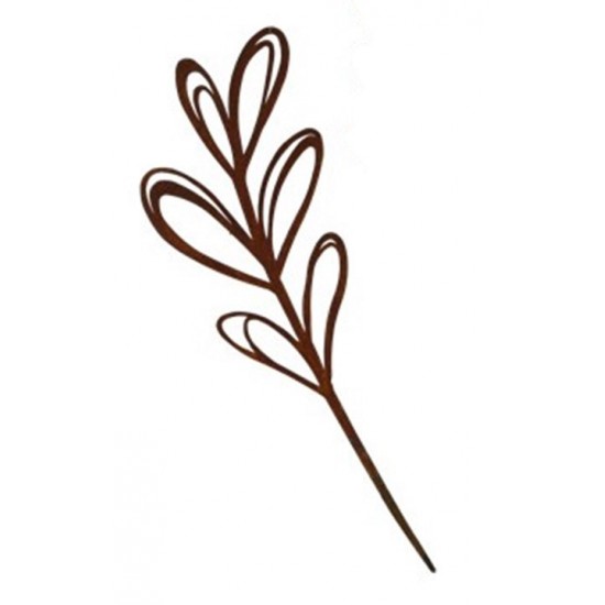Gartenstecker Skizzen Blattstecker mit runden Blätter - Länge 32 cm - groß Direktstecker mit runden Blättern als Bleistiftzeichn