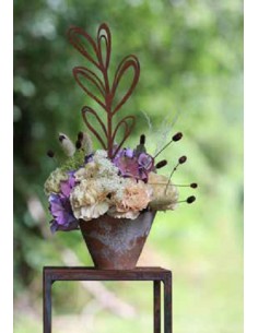 Gartenstecker Skizzen Blattstecker mit runden Blätter - Länge 32 cm - groß Direktstecker mit runden Blättern als Bleistiftzeichn 2