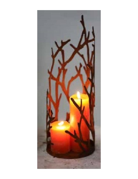 Kerzenhalter Ast Windlicht offen - auf runder Platte - Höhe 46 cm - groß Kerzenhalter auf einer Standplatte für Deine herbstlich Kerzenhalter Ast Windlicht offen - auf runder Platte - Höhe 46 cm - groß Kerzenhalter auf einer Standplatte für Deine herbstlich