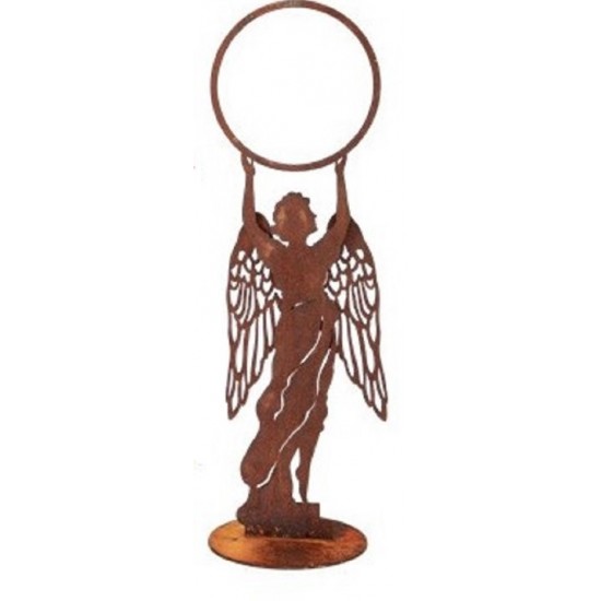 Engelfiguren kaufen und Engel Bastel-Ideen Engel Patricia mit Ring - Höhe 60 cm - Filigrane Flügel - auf Platte Engel Patricia m