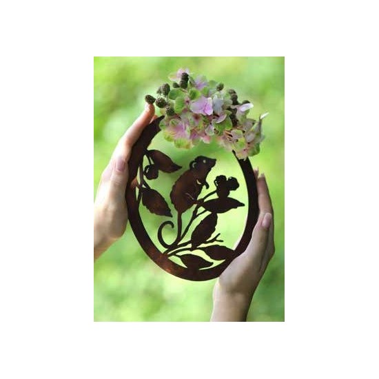 Deko Katzen und Mäuse Haselmaus Bild oval zum Hängen - Höhe 20 cm Schönes Bild einer Haselmaus im ovalen Rahmen zum Hängen.

H