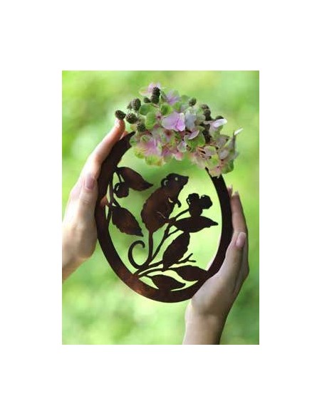 Deko Katzen und Mäuse Haselmaus Bild oval zum Hängen - Höhe 20 cm Schönes Bild einer Haselmaus im ovalen Rahmen zum Hängen.

H