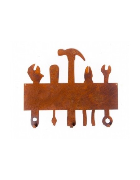 Deko zum Hängen Garderobe - Werkzeug - 35 cm lang - zum Beschriften - 3 Haken Die Garderobe als Blanko Schild zum Aufhängen.

