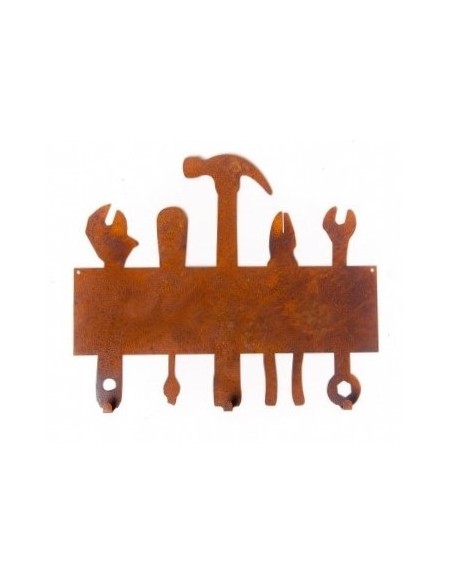Deko zum Hängen Garderobe - Werkzeug - 35 cm lang - zum Beschriften - 3 Haken Die Garderobe als Blanko Schild zum Aufhängen.

