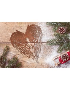 Herzige Dinge - Edelrost Dekoherzen Engelsherz / Flügel - Höhe 45 cm - Breite 38 cm Edles Engelsherz / Engelsflügel zum Hängen o 2