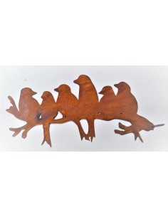 Vogel Deko Vögel auf Ast sitzend - 30 cm lang - 15 cm hoch - mit Schraube 6 Vögel auf Ast sitzend, mit einer Schraube an der Sei 2