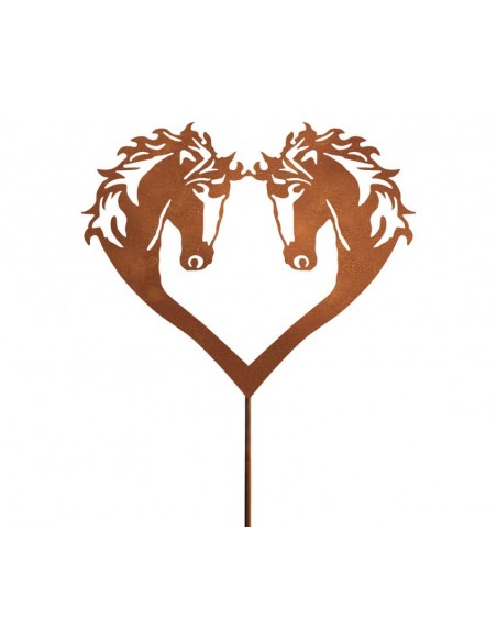 Pferde + Esel Gartenstecker Pferde Herz - 30 cm breit Prduktdetails:

Höhe 25 cm
Breite 30 cm
mit Stab 100 cm

