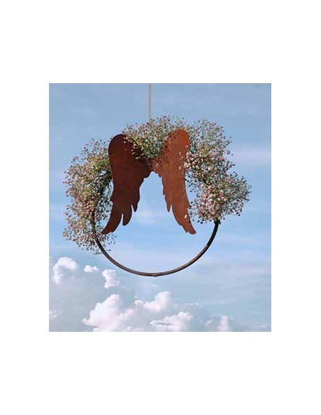 Engelfiguren kaufen und Engel Bastel-Ideen Flügel im Ring - nach unten - klein 30 cm Ø Die kleinere Ausführung der Flügel im Rin