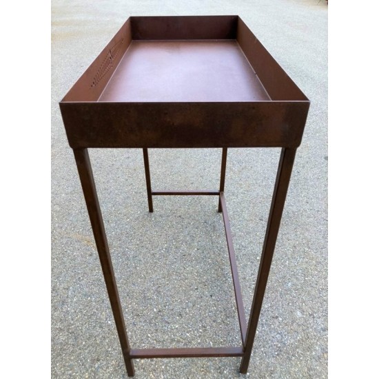 Tische, Stühle und Möbel Tisch mit Wanne aus Metall - Steps - 3er Set Die Tische aus Metall mit einem Muster auf der Vorderseite