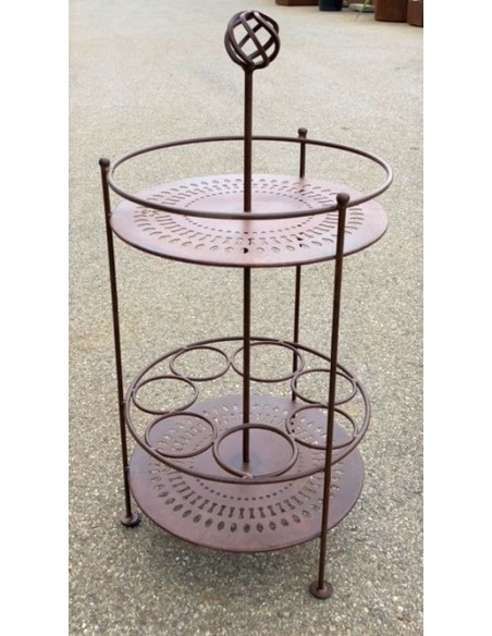 Tische, Stühle und Möbel Minibar - Paris - 82 cm hoch - 40 cm Ø - mit Halterung für Flaschen Tisch aus Metall mit Halterungen fü