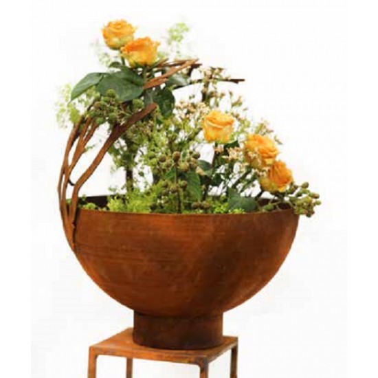 Pflanzgefäße + Schalen + Kronen Halbkugel Schale mit überhängenden Ästen - auf Standring - Ø 30 cm Halbkugelschale mit überhänge