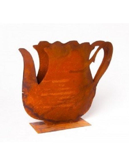 ausgefallene Tischdekoration  Krug als Pflanzgefäß auf Platte - groß - Breite 42 cm Der Krug auf einer eckigen Standplatte kann 