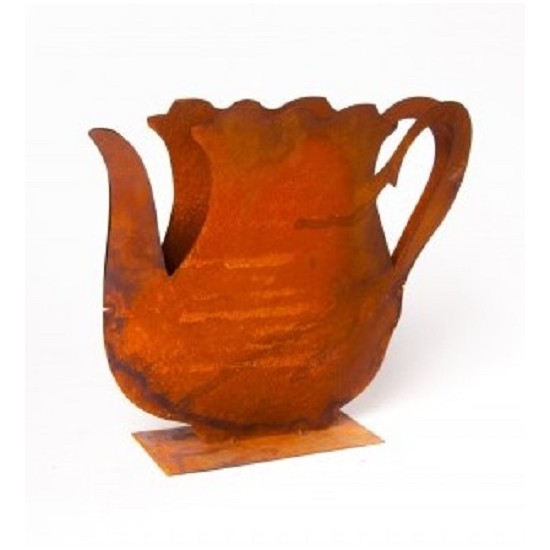 ausgefallene Tischdekoration  Krug als Pflanzgefäß auf Platte - groß - Breite 42 cm Der Krug auf einer eckigen Standplatte kann 