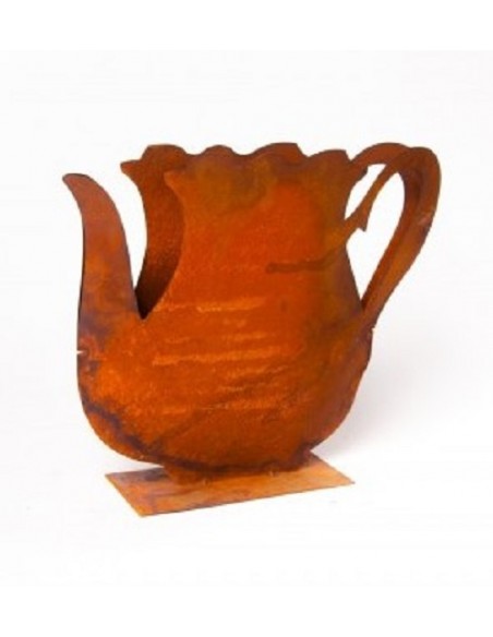 ausgefallene Tischdekoration  Krug als Pflanzgefäß auf Platte - groß - Breite 42 cm Der Krug auf einer eckigen Standplatte kann 