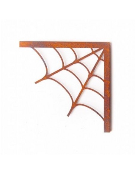 Zubehör und Ausgefallenes Spinnennetz als Winkel od. Regalboden - 15 x 15 cm - 1 cm Materialstärke Das Spinnennetz aus Edelrost 