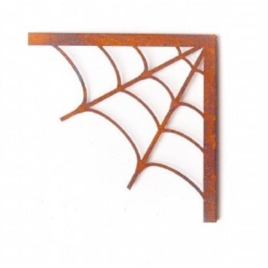 Zubehör und Ausgefallenes Spinnennetz als Winkel od. Regalboden - 15 x 15 cm - 1 cm Materialstärke Das Spinnennetz aus Edelrost 