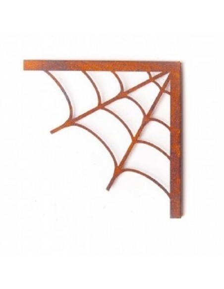Zubehör und Ausgefallenes Spinnennetz als Winkel od. Regalboden - 15 x 15 cm - 1 cm Materialstärke Das Spinnennetz aus Edelrost 