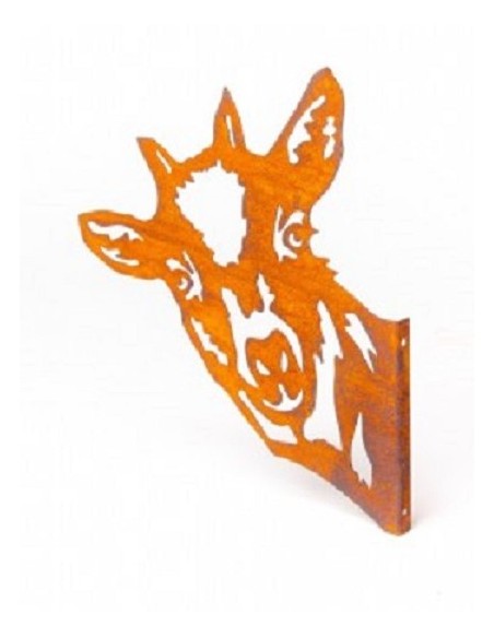 Zubehör Ziegen Kopf als Wandhalterung zum Anschrauben - Höhe 25 cm Die neugierige Ziege zum befestigen an eine Wand. Das Metall 