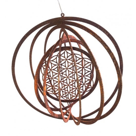 Windspiele und Klangspiele Windspiel - Blume des Lebens - Ø 18 cm - zum Aufdrehen Das Windspiel mit der Blume des Lebens kannst 