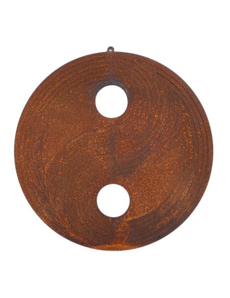 Gartendeko Rost Windspiel - Yin Yang - zum Aufdrehen - Ø18 cm - als Windspiel Schönes Windspiel mit dem Symbol -  Yin Yang - zum