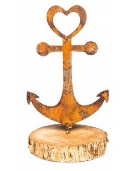 Herzige Dinge - Edelrost Dekoherzen Anker mit Herz zum schrauben - Höhe 14 cm 
Höhe 14 cm
Breite 10 cm
Die Holzscheibe ist ni