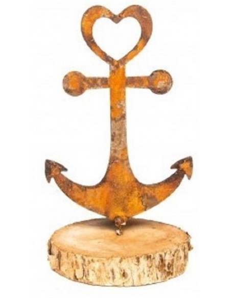 Herzige Dinge - Edelrost Dekoherzen Anker mit Herz zum schrauben - Höhe 14 cm 
Höhe 14 cm
Breite 10 cm
Die Holzscheibe ist ni